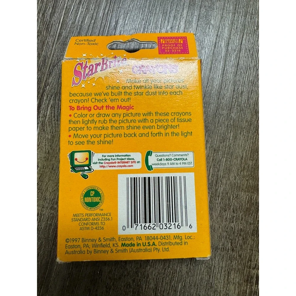 Vintage 1997 Crayola Star Brite Glitter Crayons 16 Count Binney & Smith USA Made